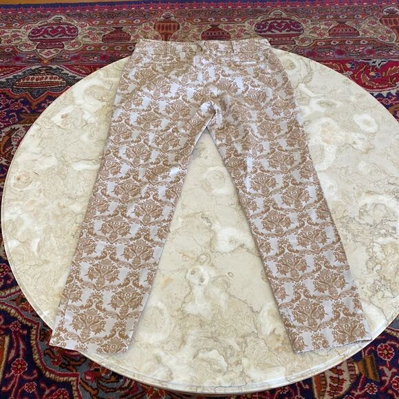 Anthropologie Cartonnier Charlie Ankle Slim Pants Brocade - Picture 5 of 8